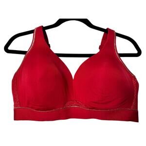 Cacique The Modern Collection Lightly Lined Red Gold Stripe No Wire Bra Size 40D